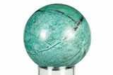 Polished Malachite & Chrysocolla Sphere - Peru #252647-1